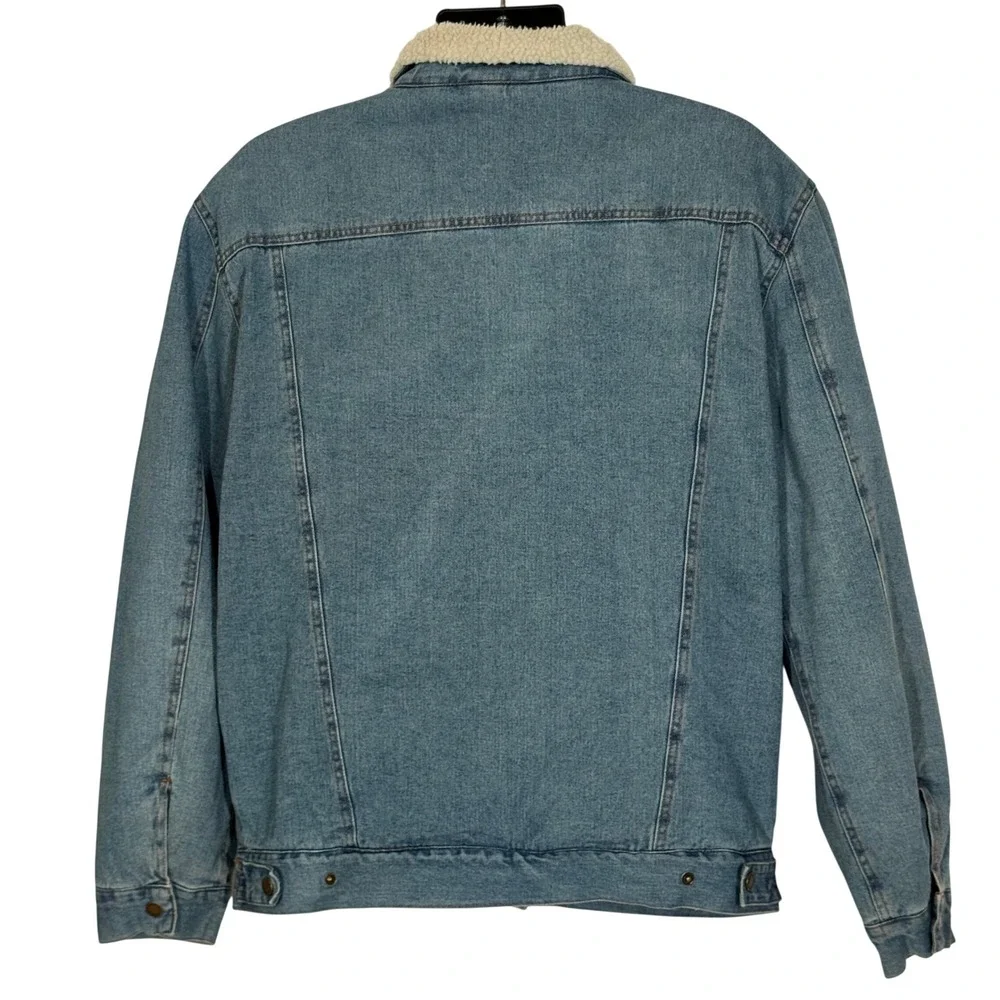 Hooey Men's Western Denim Jacket Blue XXL Sherpa Collar Aztec Fleece Lined